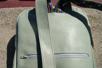 sac à dos cuir gris vert – Image 3