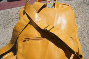 sac à dos cuir  jaune – Image 3