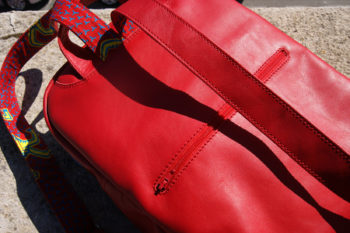 sac à dos cuir rouge – Image 3