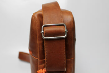 besace zippée cuir caramel – Image 5