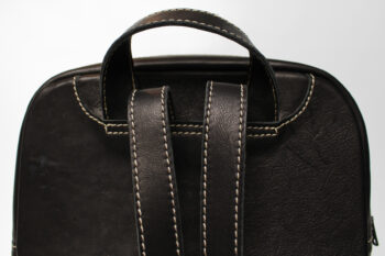 sac à dos cuir noir - motif tissé – Image 5