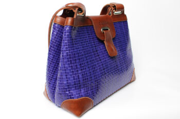 sac à main cuir tressé violet – Image 2