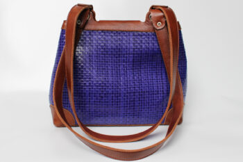 sac à main cuir tressé violet – Image 3