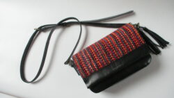 sac à main laine multico-cuir noir