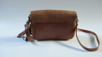 sac à main laine multico-cuir noir – Image 3