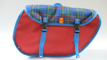 sacoches rondes porte bagage - écossais bleu-rouge – Image 2