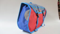 sacoches rondes porte bagage - écossais bleu-rouge