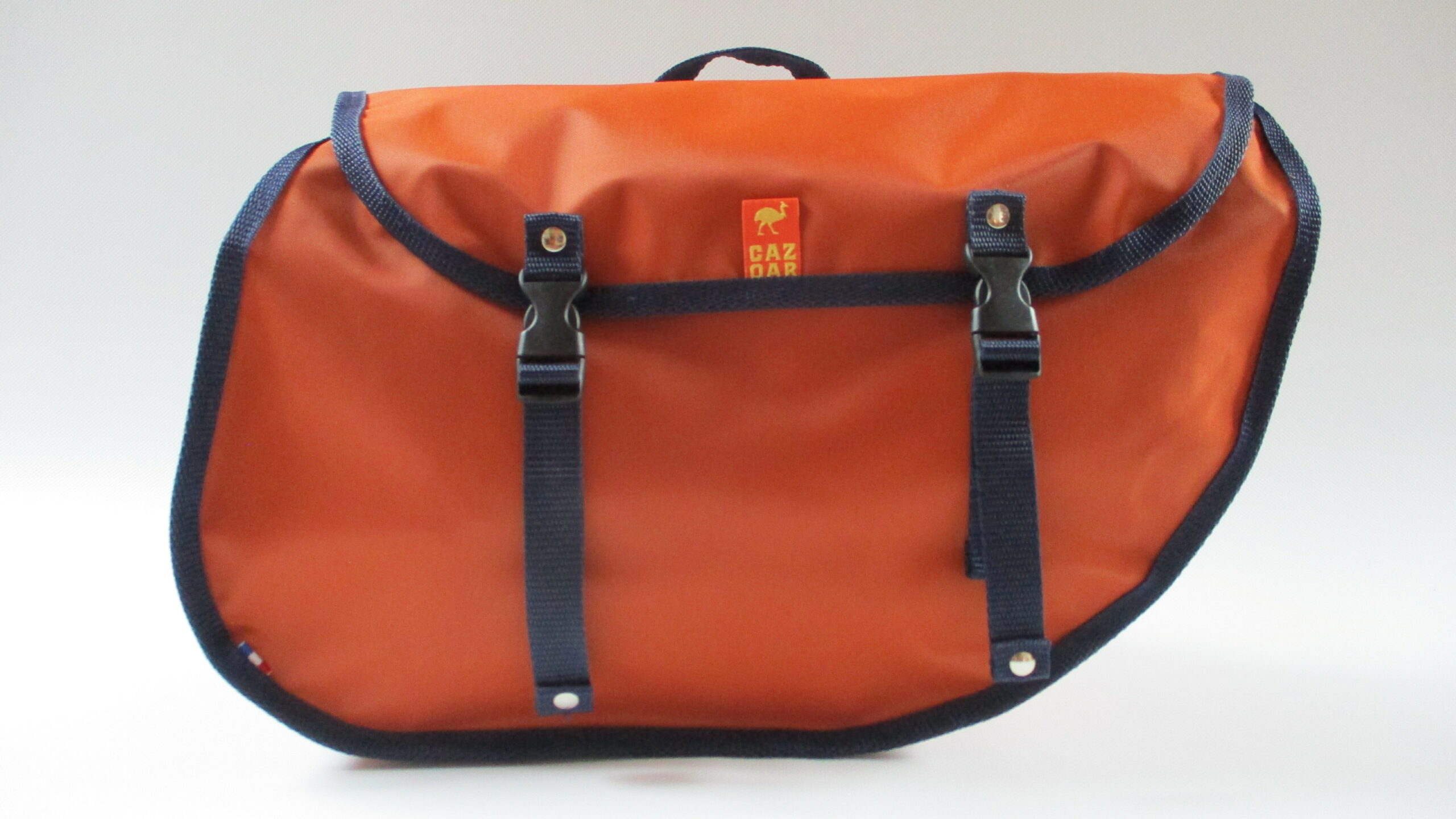 sacoches rondes porte bagage - orange-marine