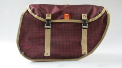 sacoches rondes porte bagage - pied de poule rouge - la paire