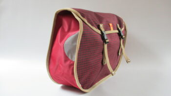 sacoches rondes porte bagage - pied de poule rouge - la paire – Image 2