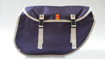 sacoches rondes porte bagage - pied de poule violet - la paire – Image 2