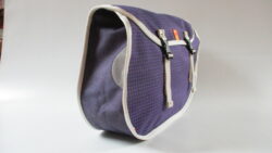 sacoches rondes porte bagage - pied de poule violet - la paire
