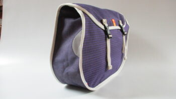 sacoches rondes porte bagage - pied de poule violet - la paire