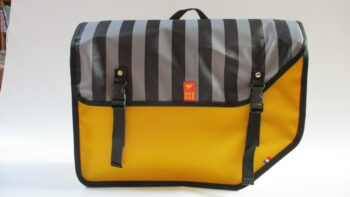 sacoches longues porte bagage - rayures gris noir-jaune