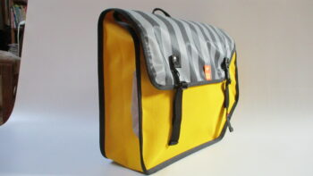 sacoches longues porte bagage - rayures gris noir-jaune – Image 2